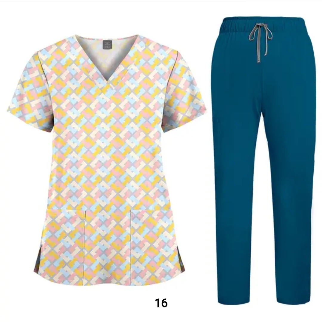 V-Neck Scrub Set – Top & Jogger Pant